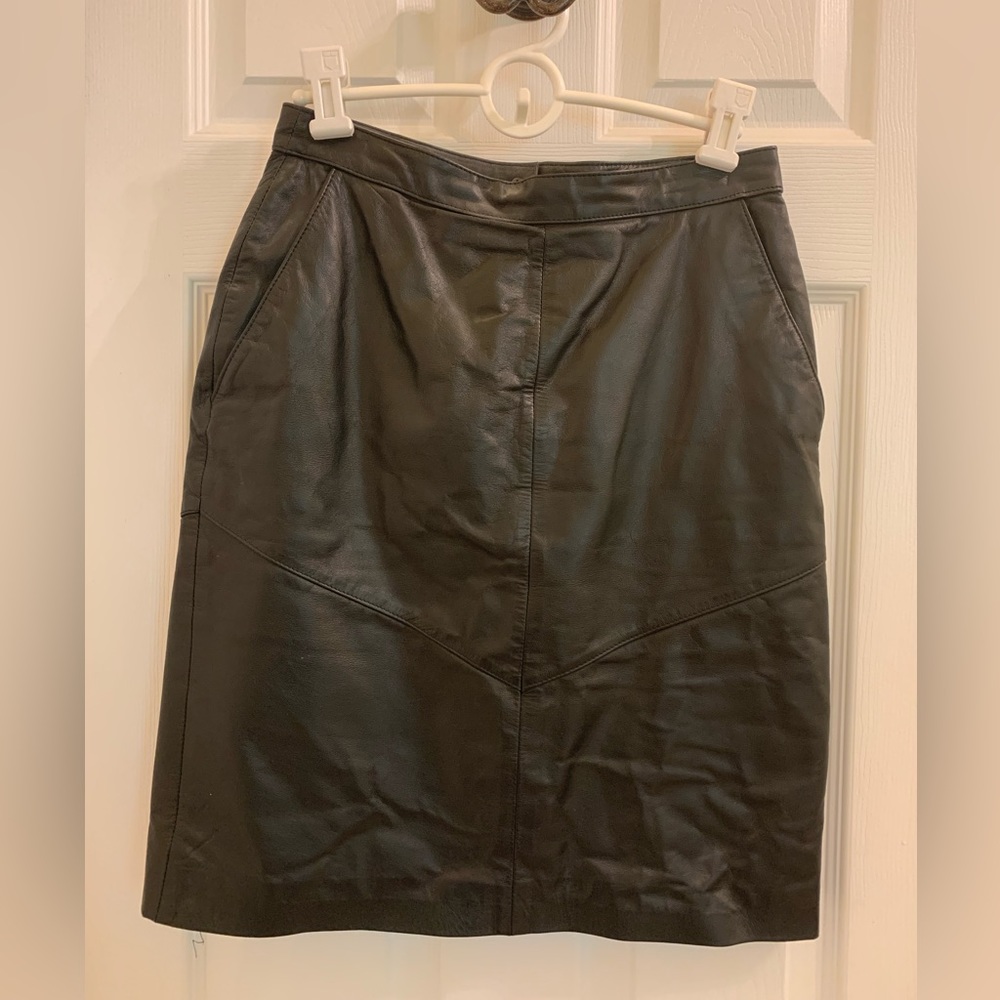 Black leather skirt